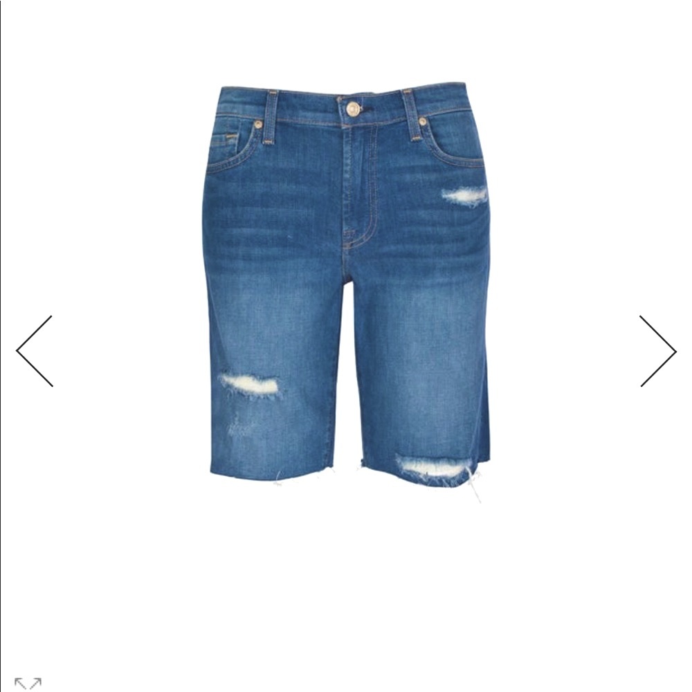 Arden B Distressed Bermuda Denim Shorts, size 4